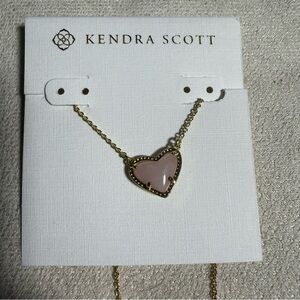 Kendra Scott Gold Necklace with Pink Heart Pendant